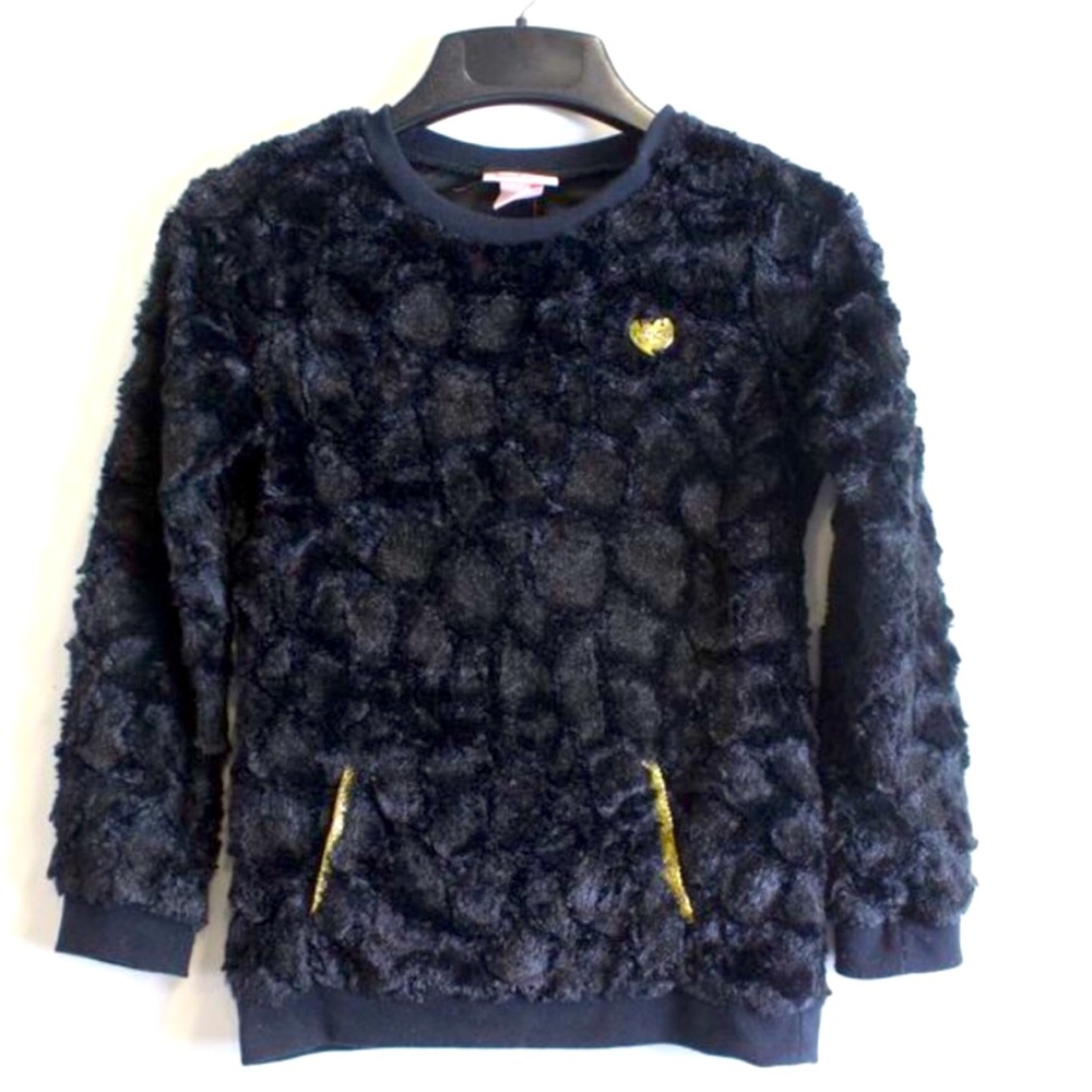 NEW JUICY COUTURE Black Fuzzy Sweater-Size 8/10